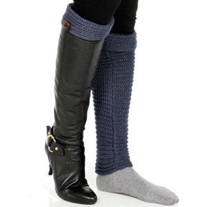 Knit Long Leg Warmers - Blue
